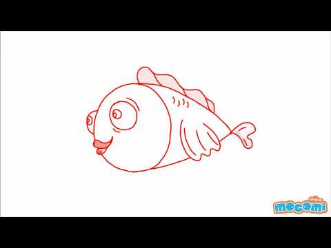 How to draw a Fish  Step By Step Drawing for Kids  Educational Videos by Mocomi