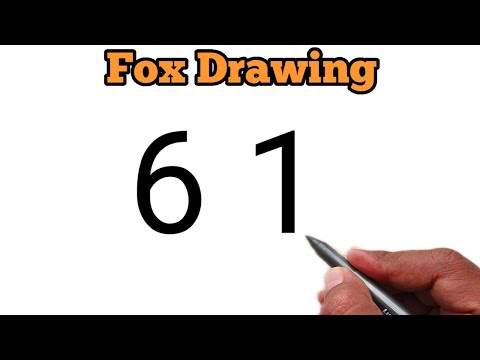 How to draw Fox from number 61  Easy Fox drawing for beginners  number drawing