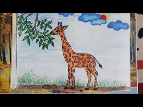 how to draw a giraffe for  kids
