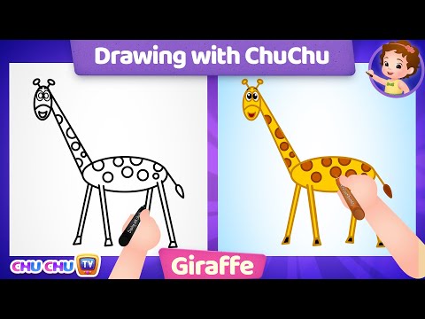 How to Draw a Giraffe  More Drawings with ChuChu  ChuChu TV Drawing Lessons for Kids