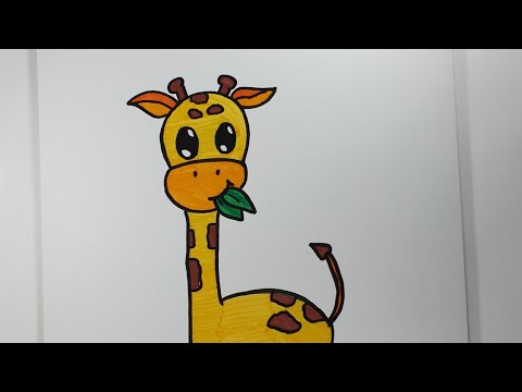 How to Draw a Giraffe easy  Art for Kids