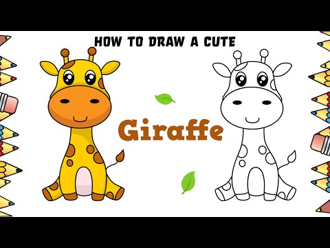 How To Draw A Cute Cartoon Giraffe Easy and Step by Step