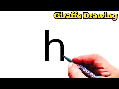How to Draw Giraffe From Letter h