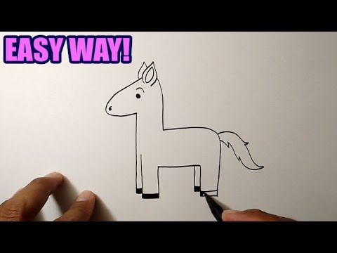 How to draw animals for beginners  Horse  Simple Drawing