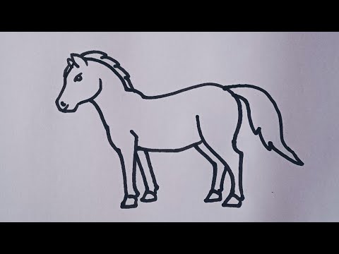 How to draw a Horse drawing  easy step by step  Horse outline drawing tutorial