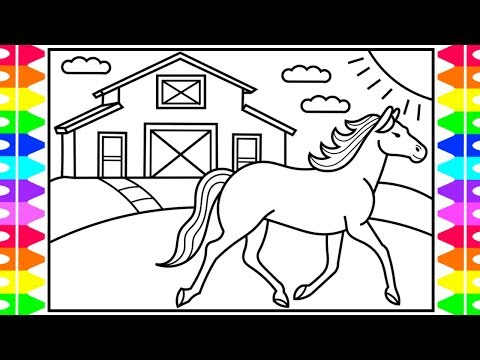 How to Draw a Horse for Kids  Horse Drawing for Kids  Horse Coloring Pages for Kids