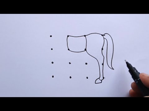 How To Draw Horse Drawing With Dots 44  How To Draw Horse Step By Step  Horse Drawing Art