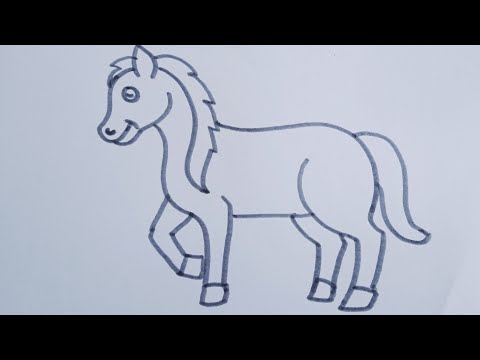 How to draw a Horse easy drawing step by step simple Horse drawing for beginners