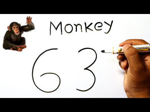 How to Draw a Monkey From Number 63  Monkey Drawing Easy Step By Step  Make a Monkey Drawing Easy