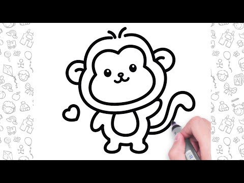 Easy Monkey Drawing Step by Step  How to Draw a Monkey For Kids