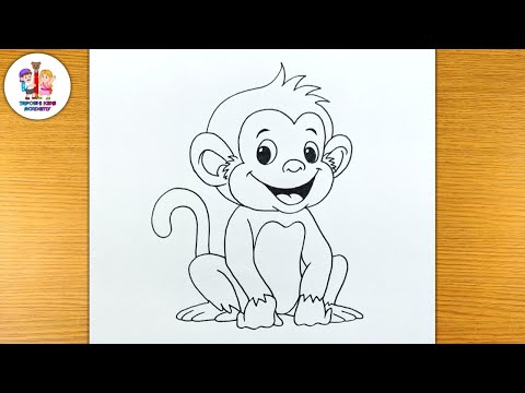 How to draw monkey easy steps  drawing for kids