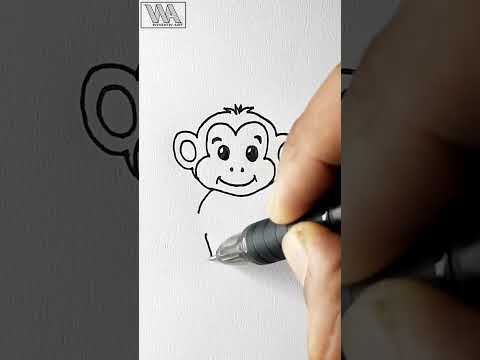 Very Easy Monkey  Drawing Shorts  How To Draw a Monkey simple drawing shorts video