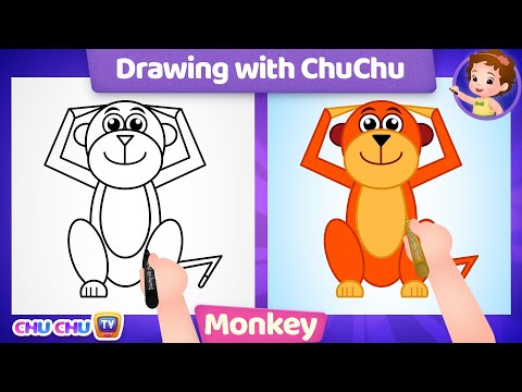 How to Draw a Monkey  Drawing with ChuChu  ChuChu TV Drawing for Kids Easy Step by Step