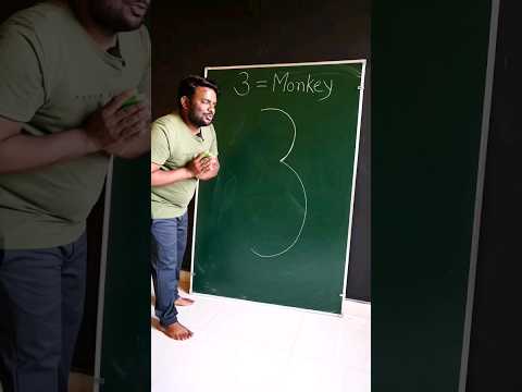 How to draw Monkey With 3 Number for beginners art drawing shorts