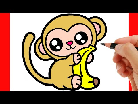 HOW TO DRAW A MONKEY EASY STEP BY STEP  DRAWING AND COLORING A MONKEY