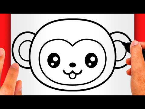HOW TO DRAW MONKEY EASY  Cute Monkey Drawing EASY