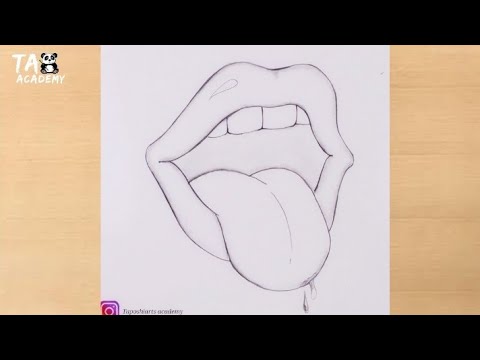 How to draw lips with tongue  pencildrawingTaposhiartsAcademy