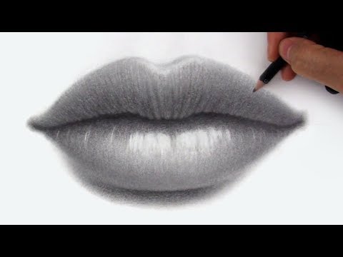 How to Draw  Shade Lips in Pencil