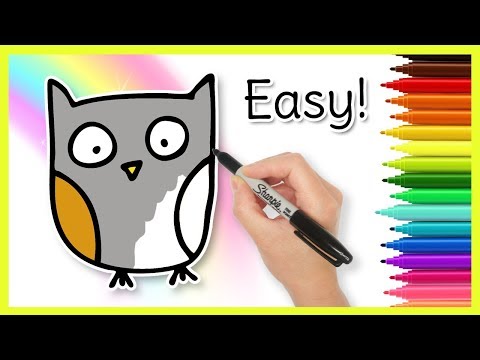 Easy OWL Drawing for Toddlers and Kids