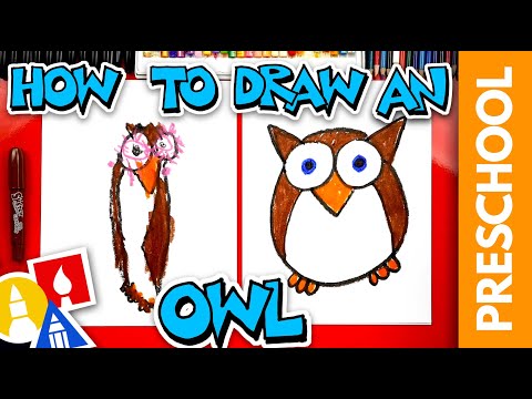 How To Draw A Funny Cartoon Owl  Preschool