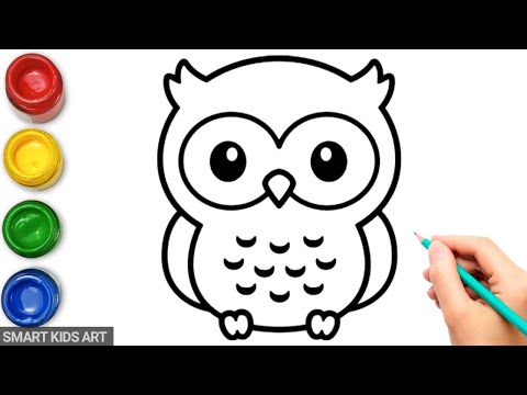 How To Draw An Owl  Owl Drawing  Smart Kids Art