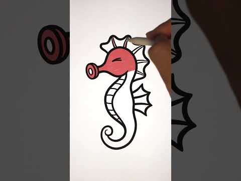 How To Draw Seahorse  Drawing and Coloring for Kids shorts drawing seaanimals