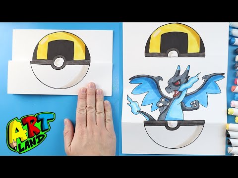 How to Draw a Mega Charizard X Surprise Fold