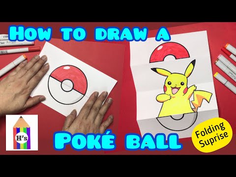 How To Draw a Poke Ball Folding Surprise  Pokemon  art for kids