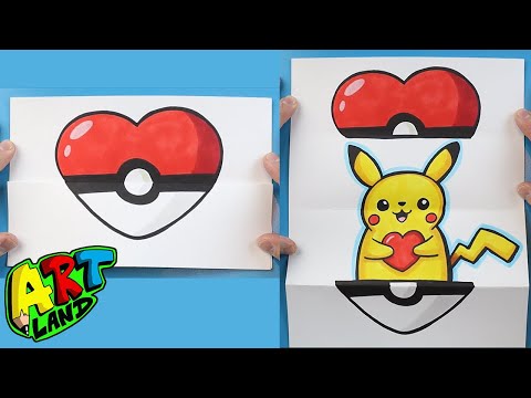 How to Draw a VALENTINE39S PIKACHU SURPRISE FOLD