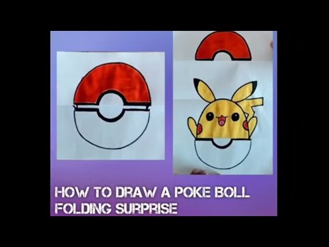 How Draw A Poke Ball folding surprise 