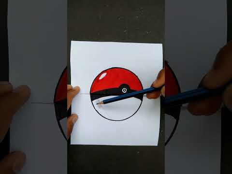 How to draw a pokeball folding surpriseshorts satisfying pokemon youtubeshorts