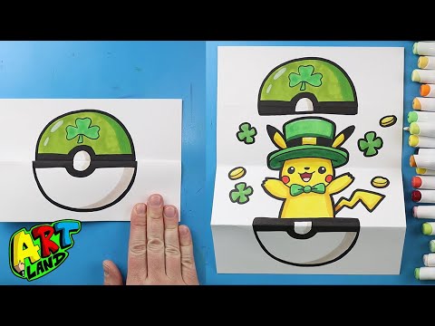How to Draw a St Patrick39s Day Pikachu Surprise Fold
