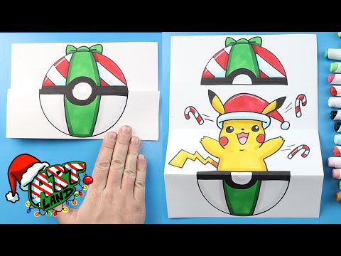 How to Draw a Christmas Pokeball Surprise Fold