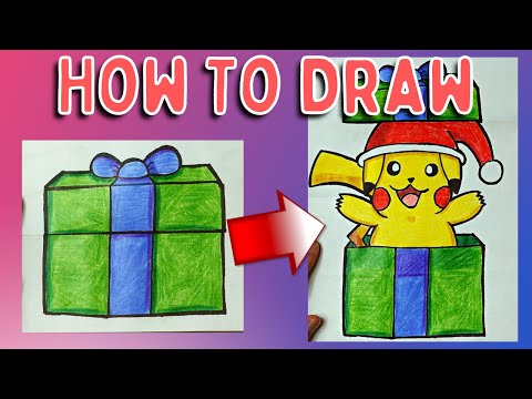How to Draw Christmas Pokemon  Pikachu Surprise Fold