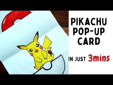 Pikachu easy pop up card diy  Pokeball folding surprise