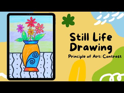 Still Life Drawing for Kids  Principle of Contrast