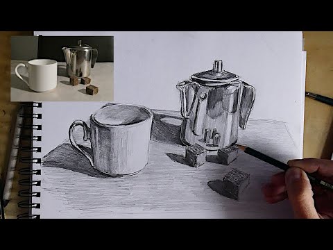 How to Draw Still Life from Reference with Pencil  follow along drawing lesson