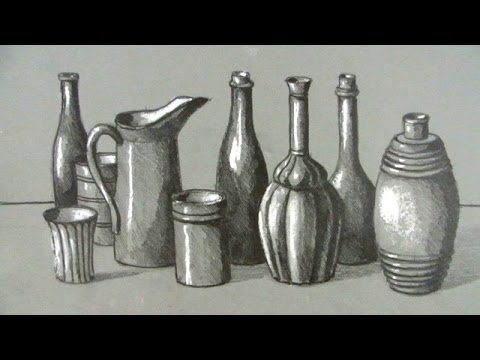 How to Draw a Still Life Bottles and Jugs