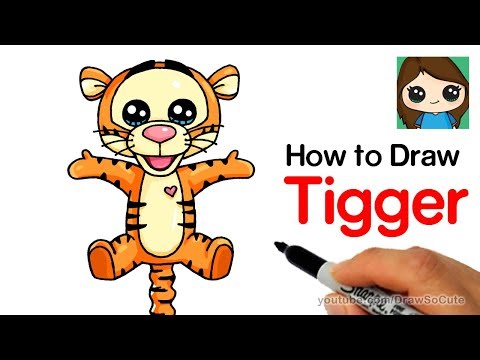 How to Draw Tigger Easy  Winnie the Pooh