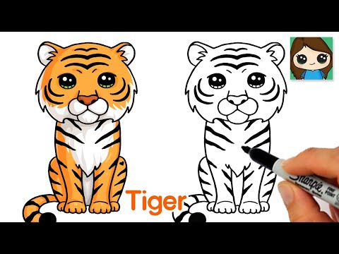 How to Draw a Tiger Easy Cute Cartoon Animal