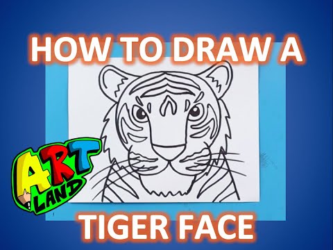How to Draw an easy TIGER FACE