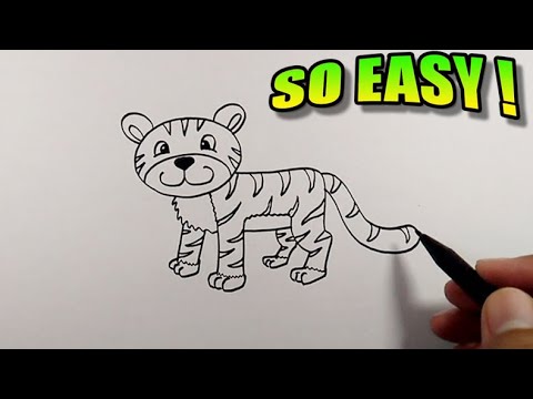 How to draw a tiger easy  Simple Animal Drawing