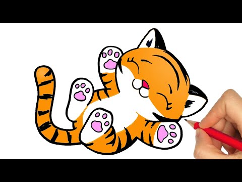 HOW TO DRAW A TIGER  KAWAII DRAWINGS  DRAWING A TIGER EASY STEP BY STEP