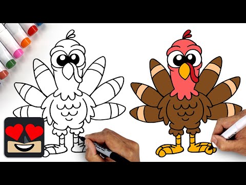 How To Draw a Turkey  Thanksgiving Tutorial