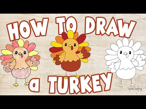 How to Draw a Turkey  Easy Drawing Tutorial for Kids