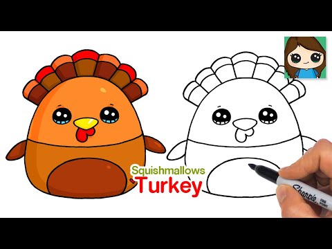How to Draw a Turkey Easy  Thanksgiving Squishmallows