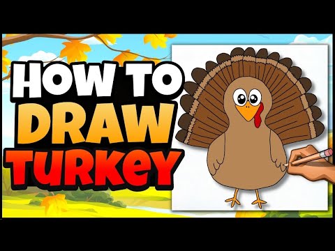 How to Draw a Turkey  Thanksgiving Art for Kids  Step by Step Lesson