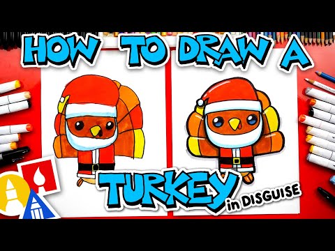 How To Draw A Funny Cartoon Turkey In Disguise