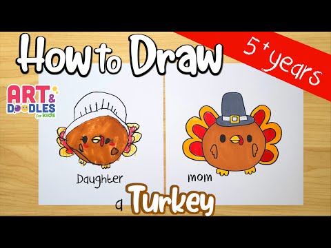 How to draw a EASY TURKEY  Art and doodles for kids