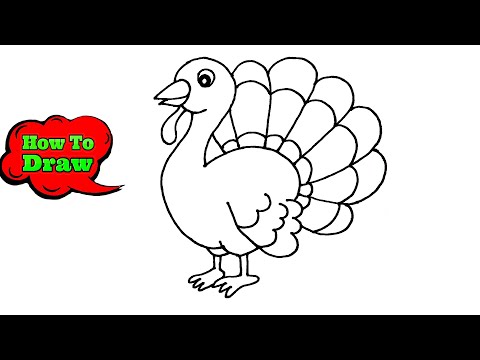 How To Draw A Turkey For Kids  Drawing A Turkey Step By Step For Beginners